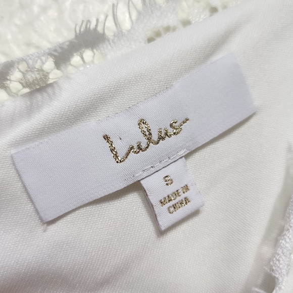 Lulus Marcelyn White Pleated Cold-Shoulder Maxi Dress S Wedding Party Bridal - Picture 10 of 10